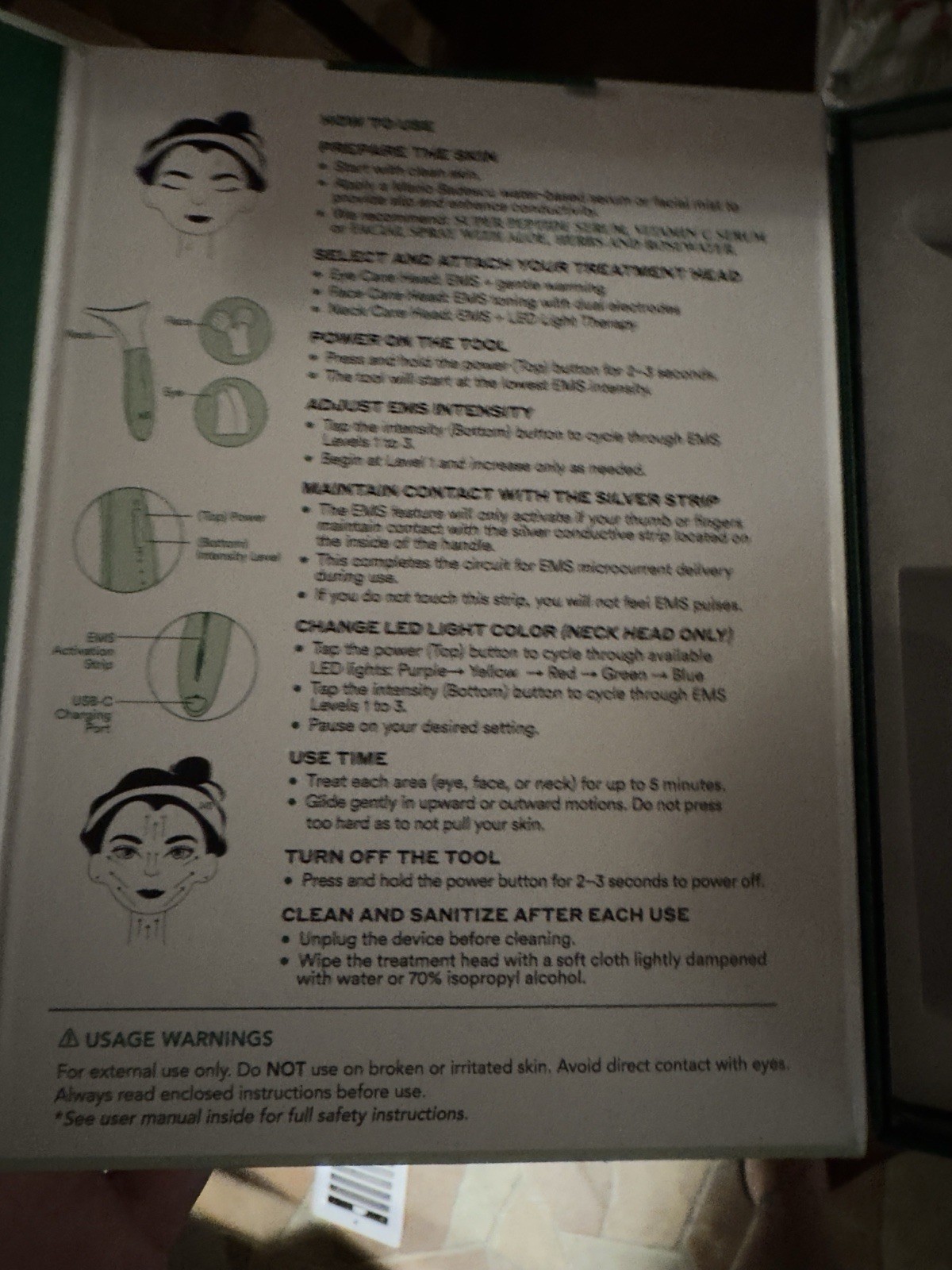 Mario Badescu 3-in-1 LED EMS Facial Toning Device, Interchangeable Heads