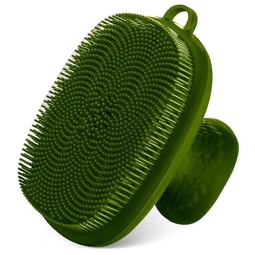 Silicone Face Scrubber for Men Facial Cleansing Brush B, Green