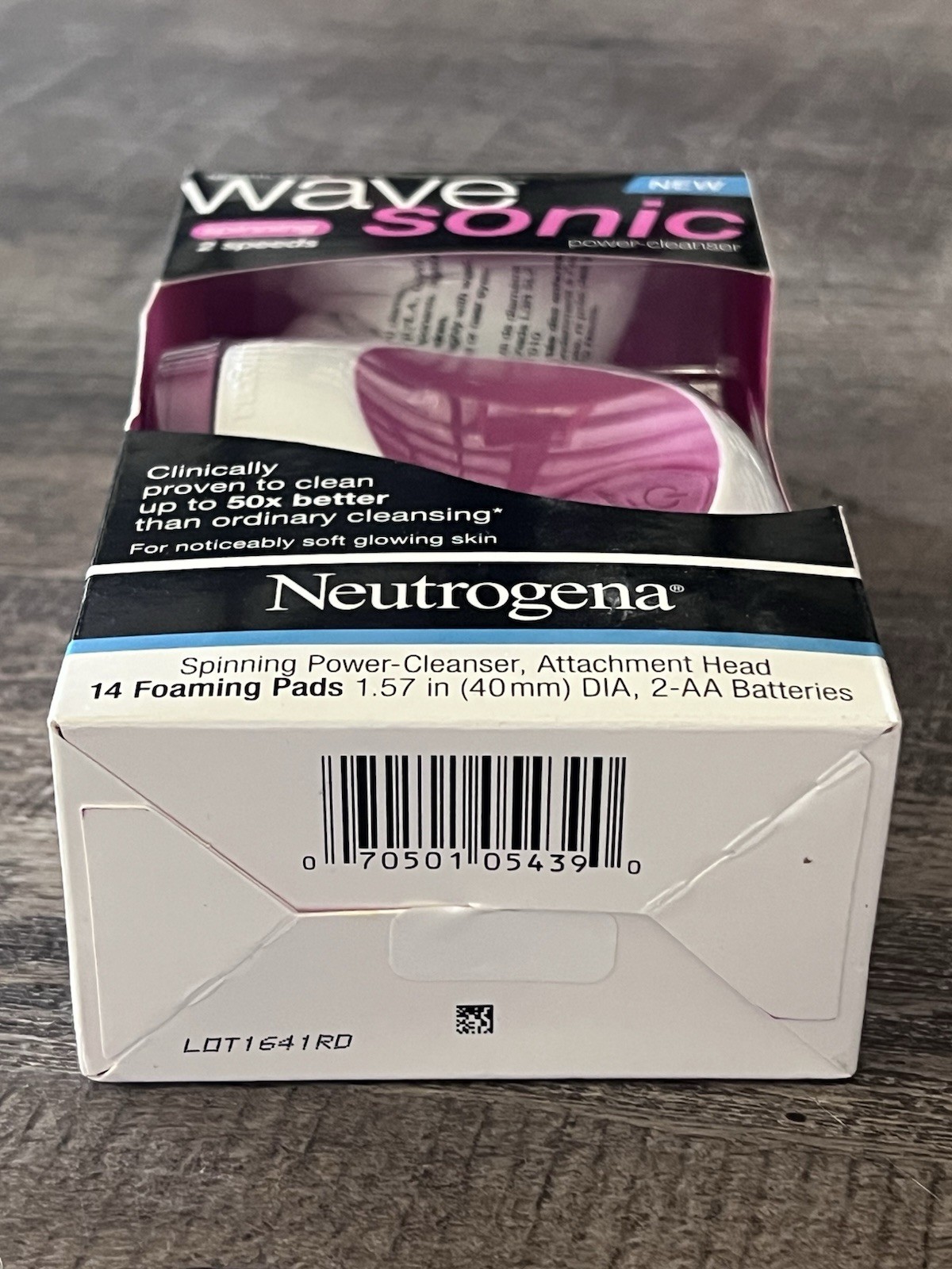 Neutrogena Wave Sonic Power-Cleanser 2 Speeds Battery Operated w/14 Foaming Pads
