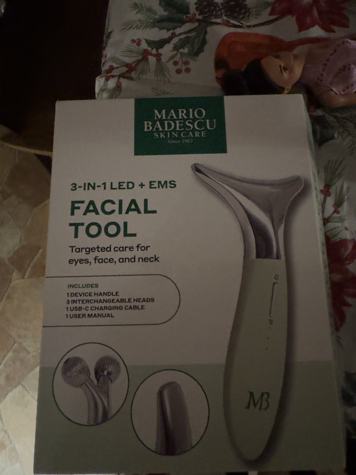 Mario Badescu 3-in-1 LED EMS Facial Toning Device, Interchangeable Heads
