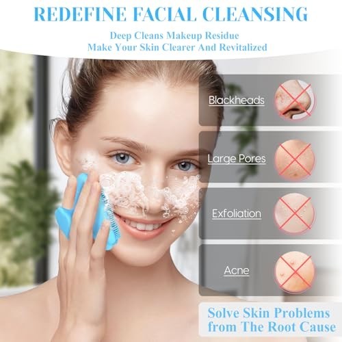 Manual Facial Cleansing Brush Silicone Face Scrubber Exfoliating Blackhead Pore