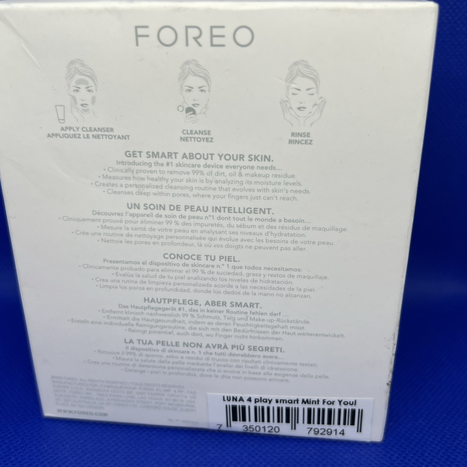 Foreo LUNA 4 Play Smart – Mint for You – New In Box – FACIAL CLEANSING MASSAGER