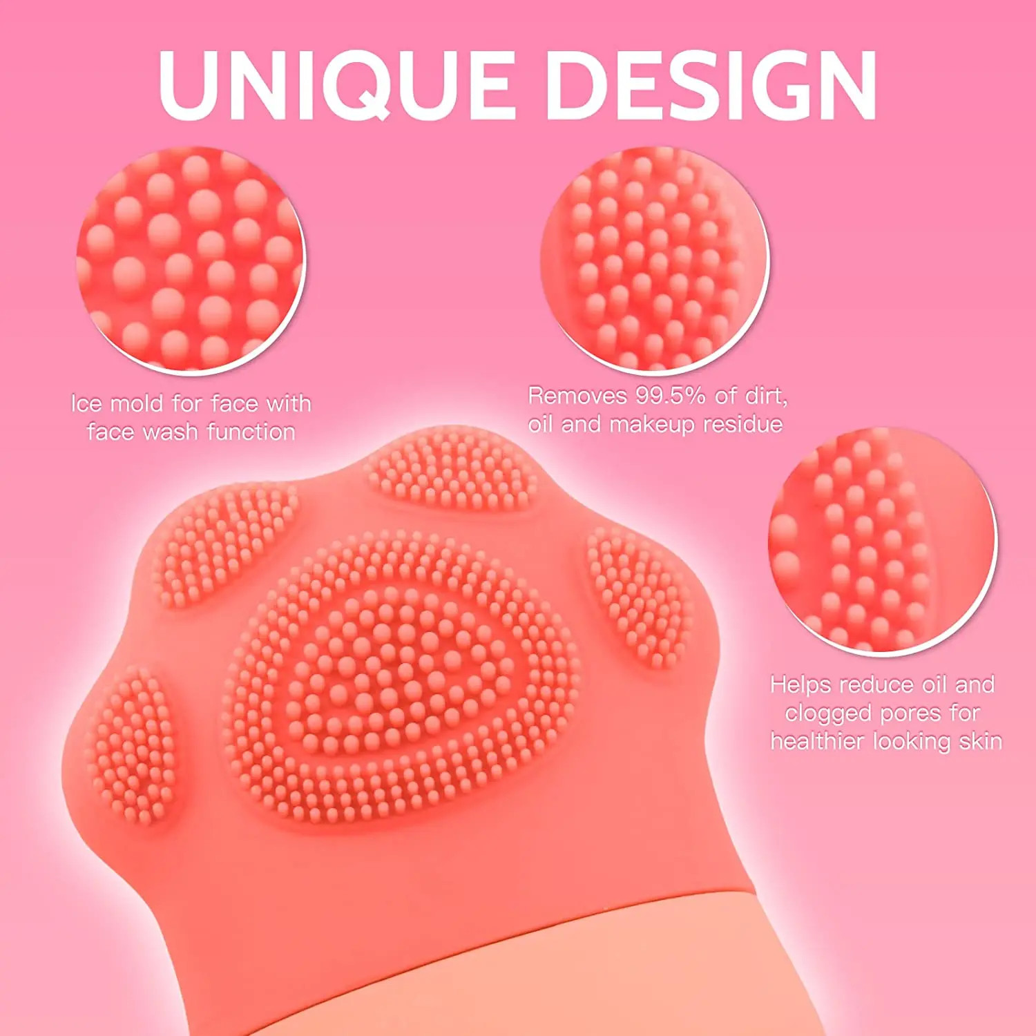 Ice Roller for Face Puffiness Dark Circles + Silicone Facial Cleansing Brush
