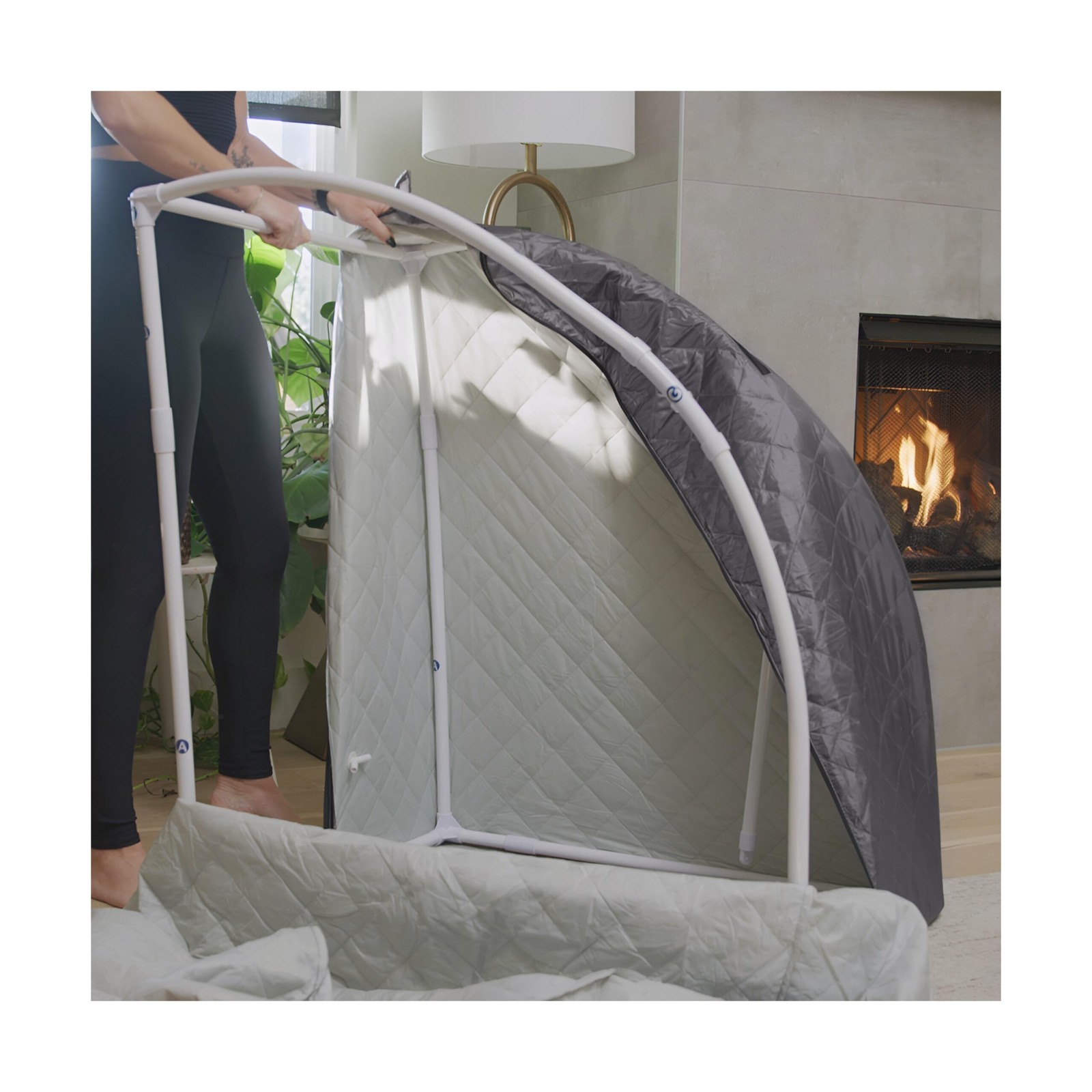 Portable Sauna Spa, 800W, 60Min Timer, Access, Foldable w/ Chair, Indoor