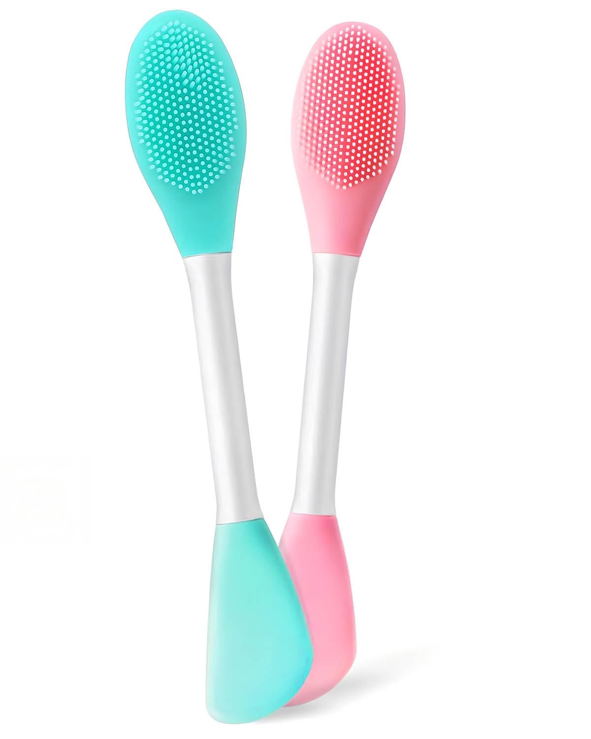 Facial Cleansing Brush,2 in 1 Silicone Face Scrubber for Oen Size, Colorful