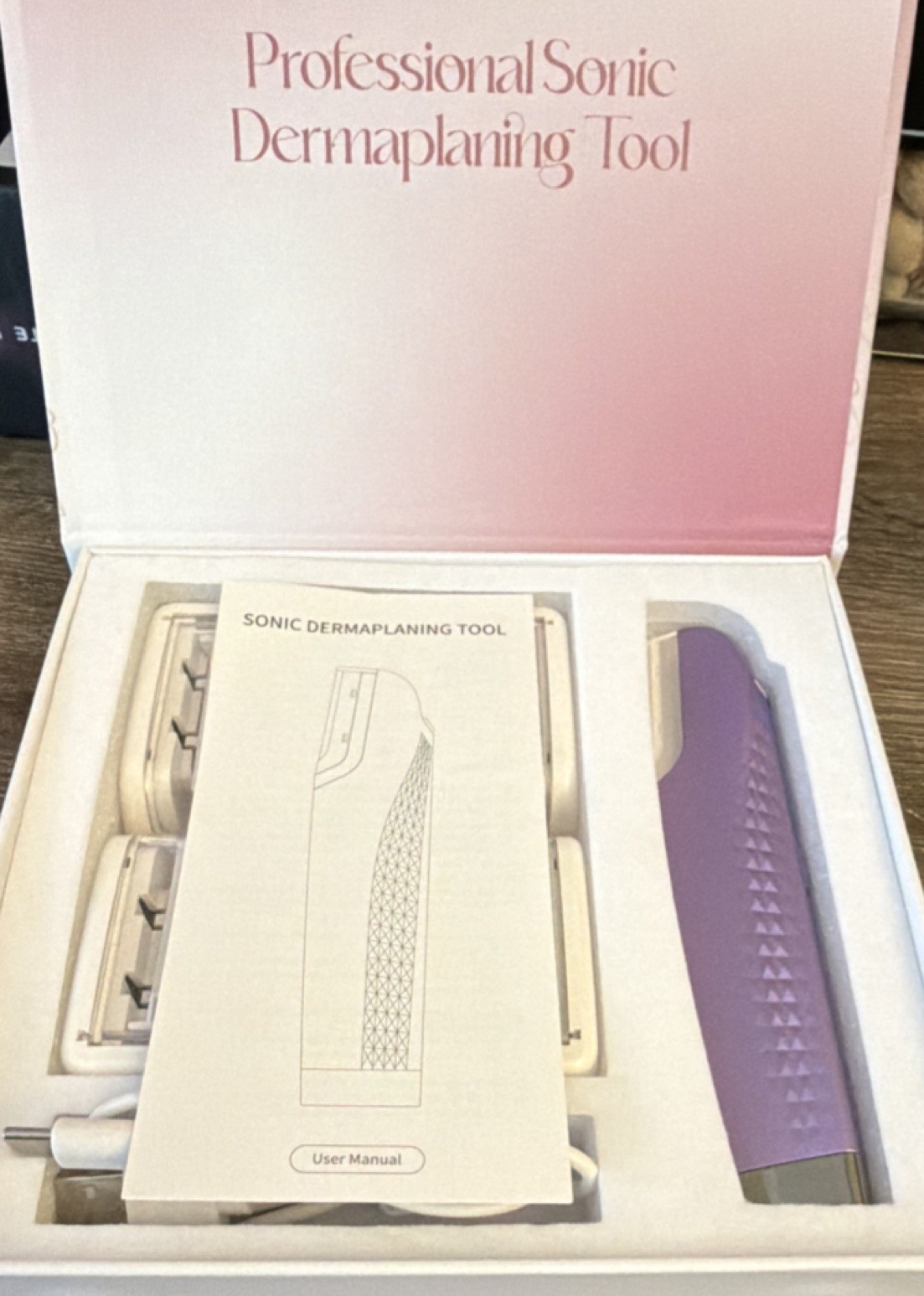 Professional Sonic Dermaplaning Tool Type-C Charging 3 Speeds Purple