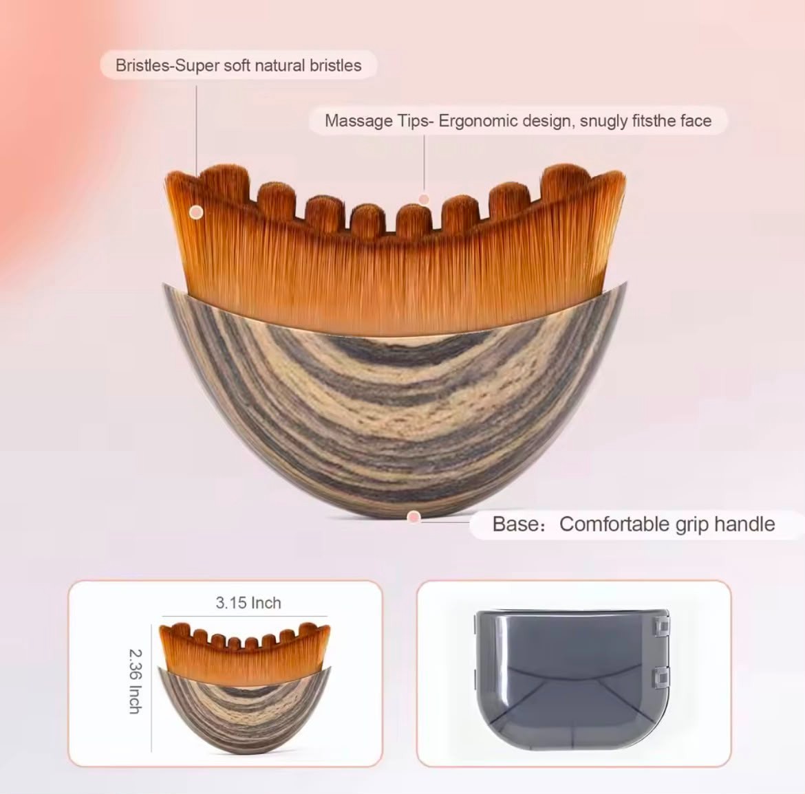 Facial Lymphatic Contour Brush Dry Face Massage Jawline Chin Sculpting Tool Lift
