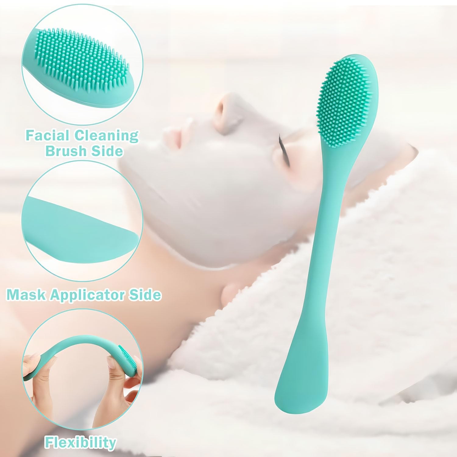 Facial Cleansing Brush,Pore Cleaning Brush Silicone for Skincare Blue