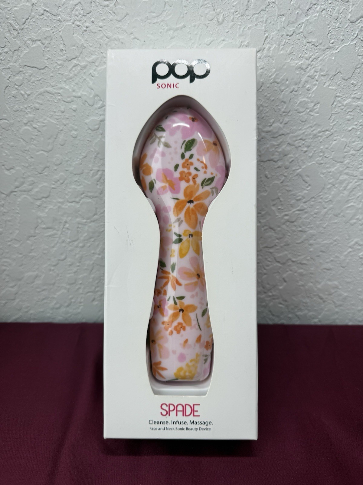 Pop Sonic Spade Face & Neck Sonic Beauty Device Cleanse Infuse Massage Brand New