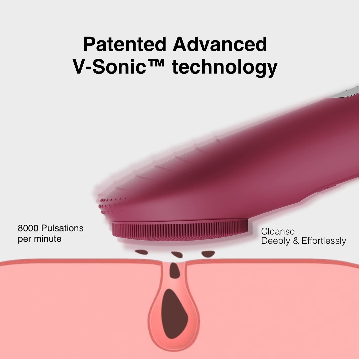 Berry Electric Face Wash Brush Waterproof Cleansing Exfoliating Massaging