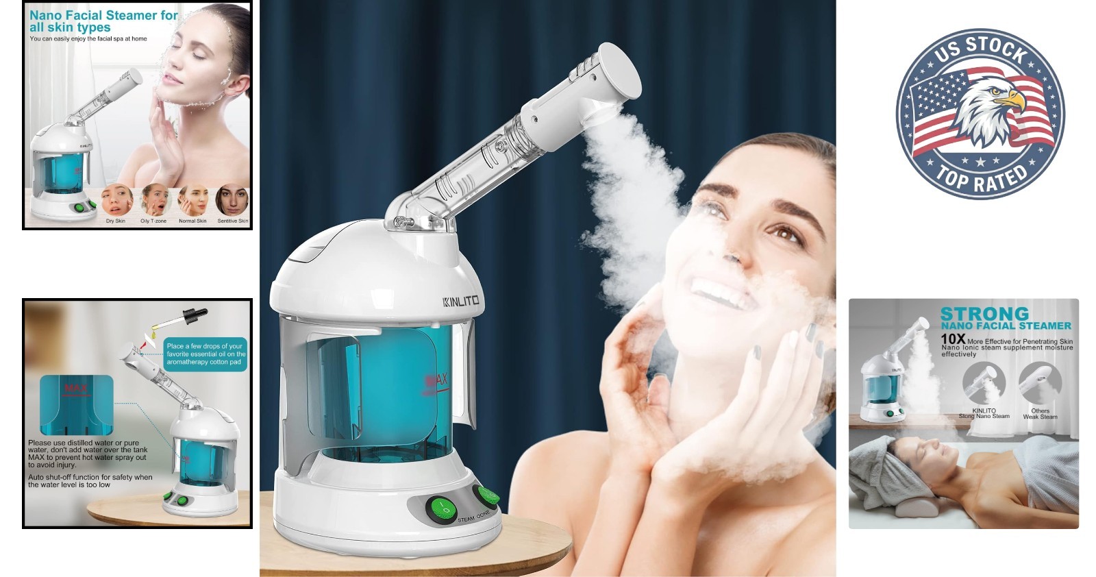 Luxury Facial Steamer for Home & Salon – Unclogs Pores with Aromatherapy