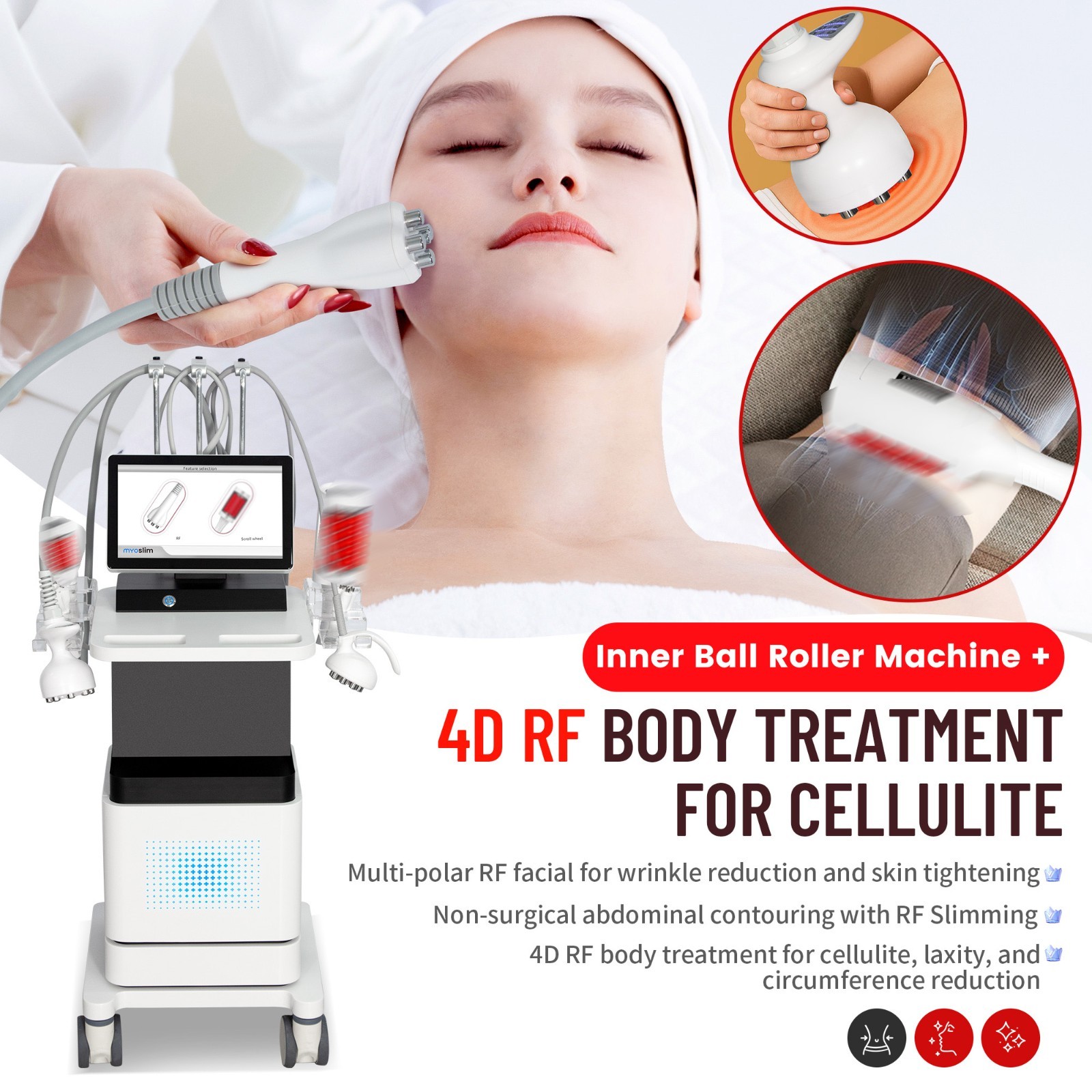 Goddess Machine+ 4D RF Facial & Body Sculpting Device with Internal Spherical