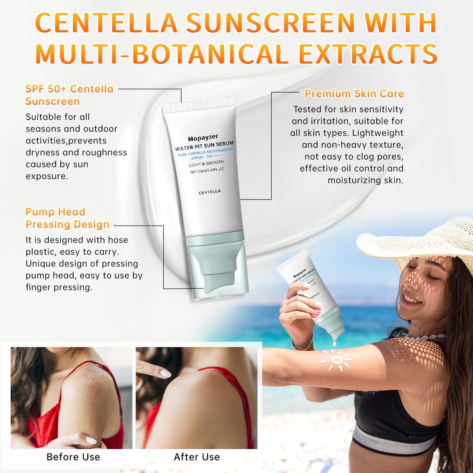 Centella Sunscreen SPF 50, Hyalu Cica 1.69 Fl Oz (Pack of 1), Blue 1
