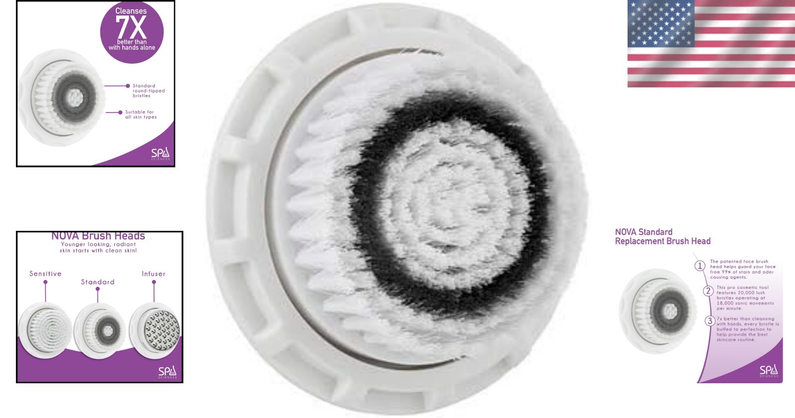 Compact NOVA Skin Cleansing Replacement Brush Head – 0.63oz for All Skin Types