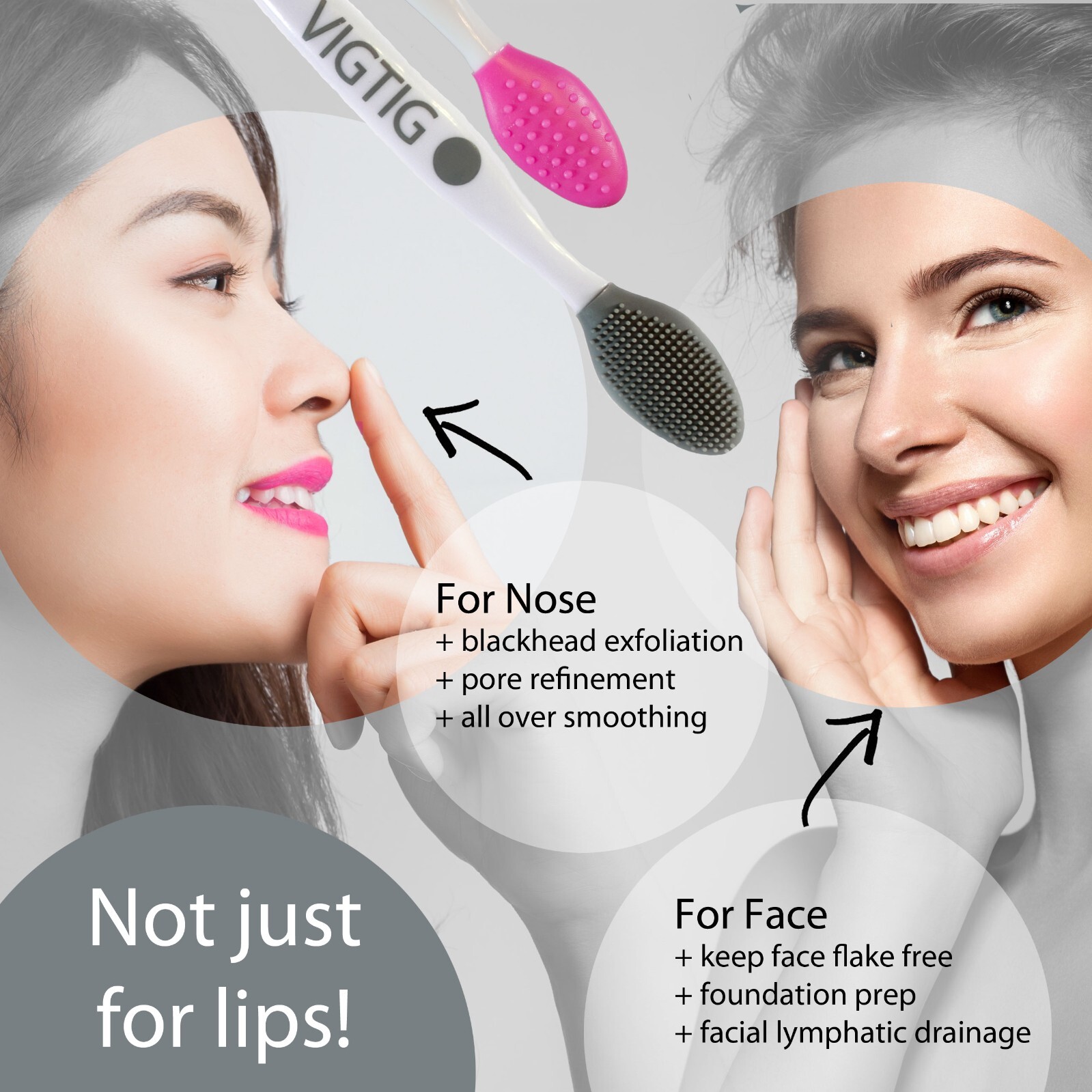 Set of 16 Facial Cleansing Brush, 2 in 1 Silicone Face Mask Scrubber Exfoliating