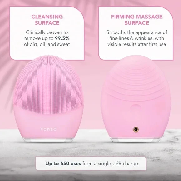 FOREO LUNA 3 Face Brush and Anti-Aging Massager for Normal Skin – Pink