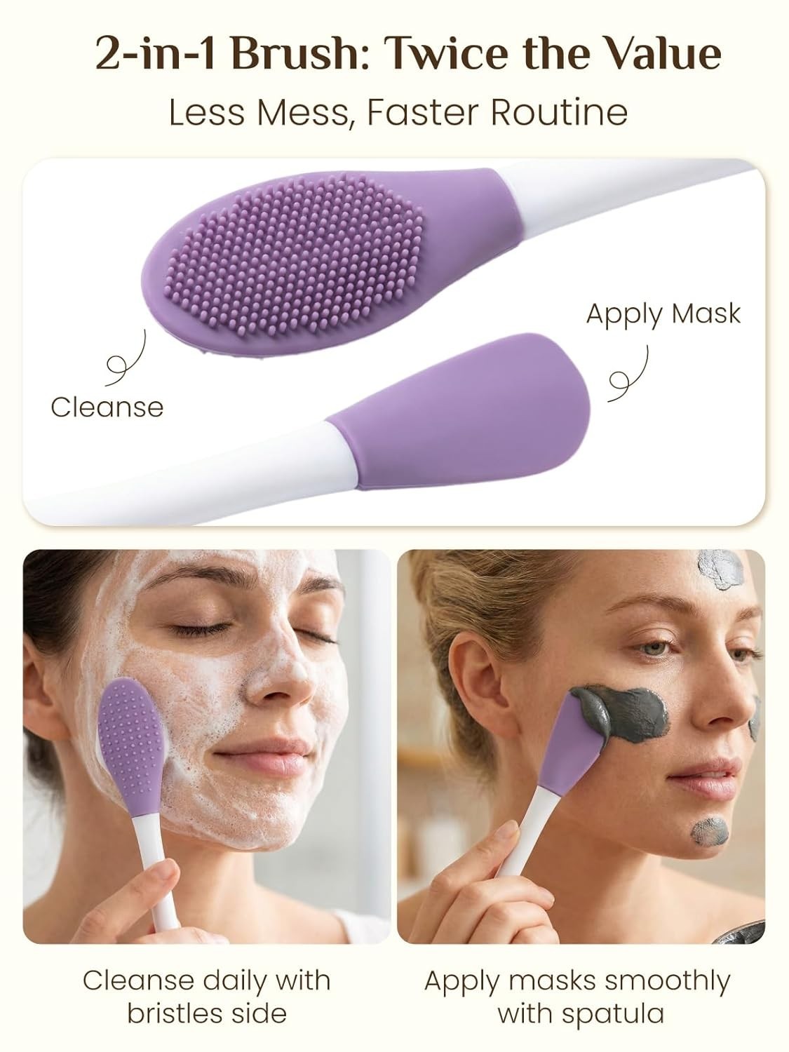 Face Roller Set Skin Care Tools Cleansing Brush Silicone Pads Travel Bag