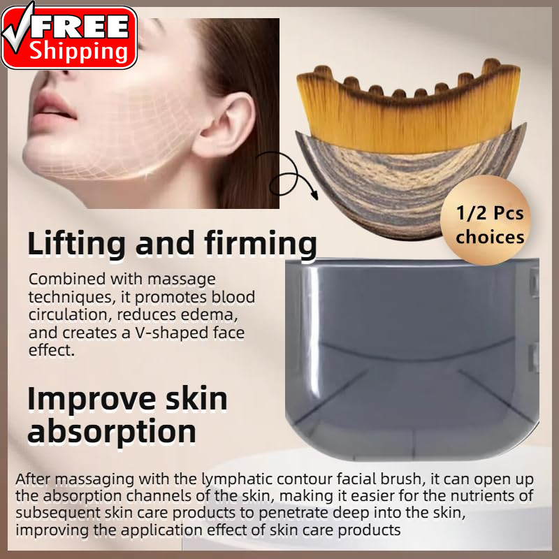 1/2 PCS Lymphatic Contour Face Brush for Sculpting – Anti-Puffiness, Detox & Lif