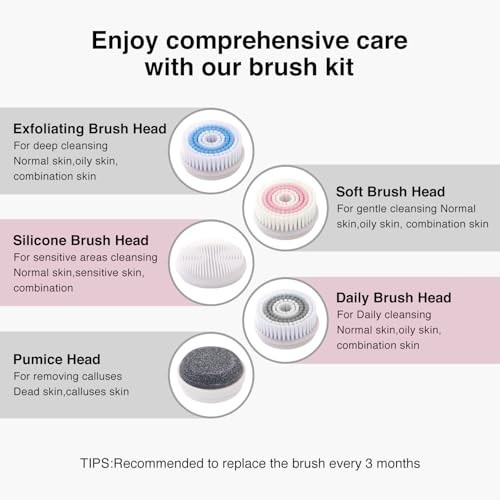 3-in-1 Facial Cleansing Brush & Blackhead Remover, Rechargeable, Waterproof, Dee