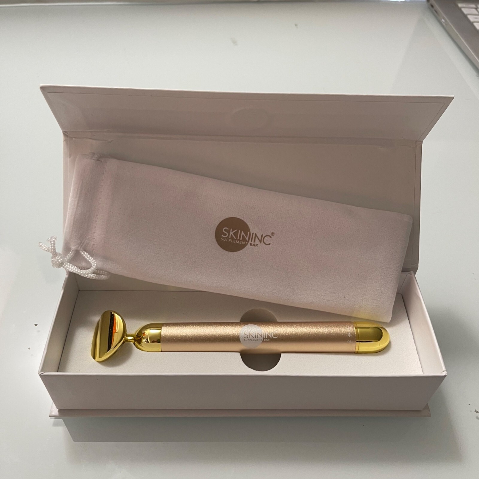 Skin INC BNIB Pulsating Massager De-Stressing Detox Sculpt Lift Bar 24K Gold