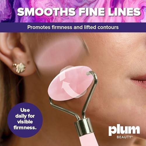 Rose Quartz Face Roller – Gua Sha Facial Tools, Jade Rollers for Face, Skin