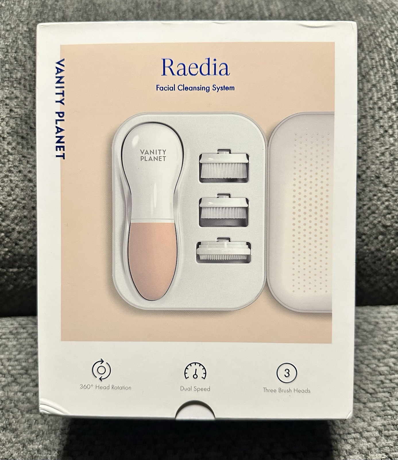 RAEDIA-Facial Cleansing System-3 Rotating Brush Heads-VANITY PLANET- Opened