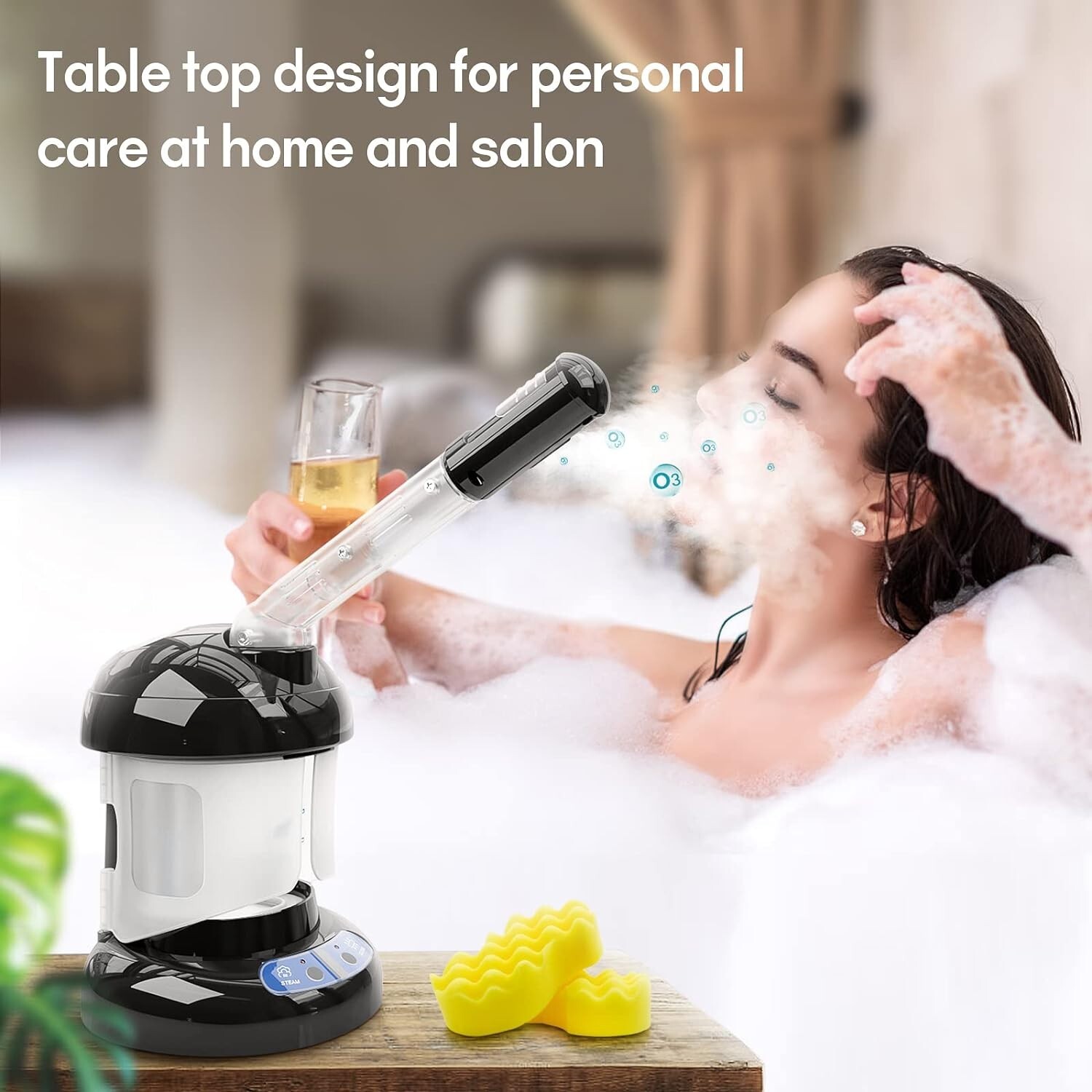 Professional Quality Black Hair and Facial Steamer – Compact & Portable