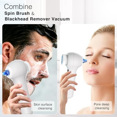 3-in-1 Facial Cleansing Brush & Blackhead Remover, Rechargeable, Waterproof, Dee