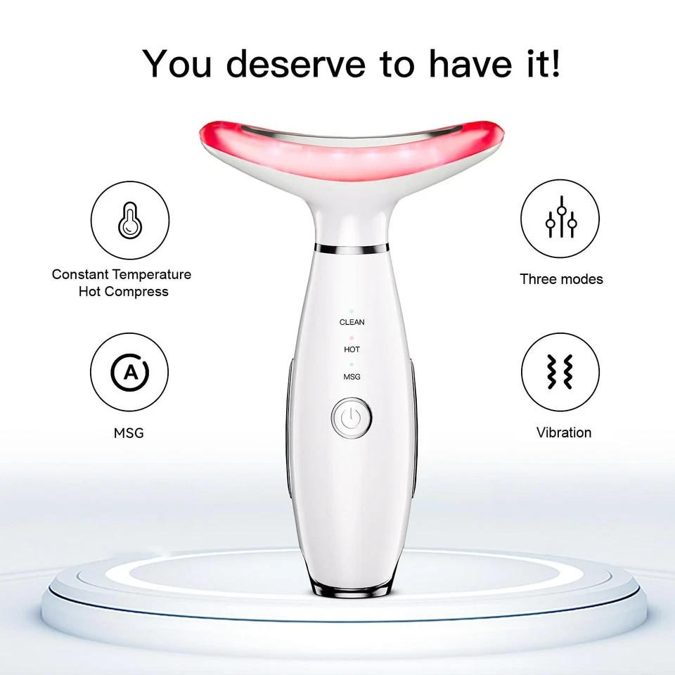Neck Face Beauty Device, Skin Care Face Massage,3 in 1 Facial Massager, Face Scu