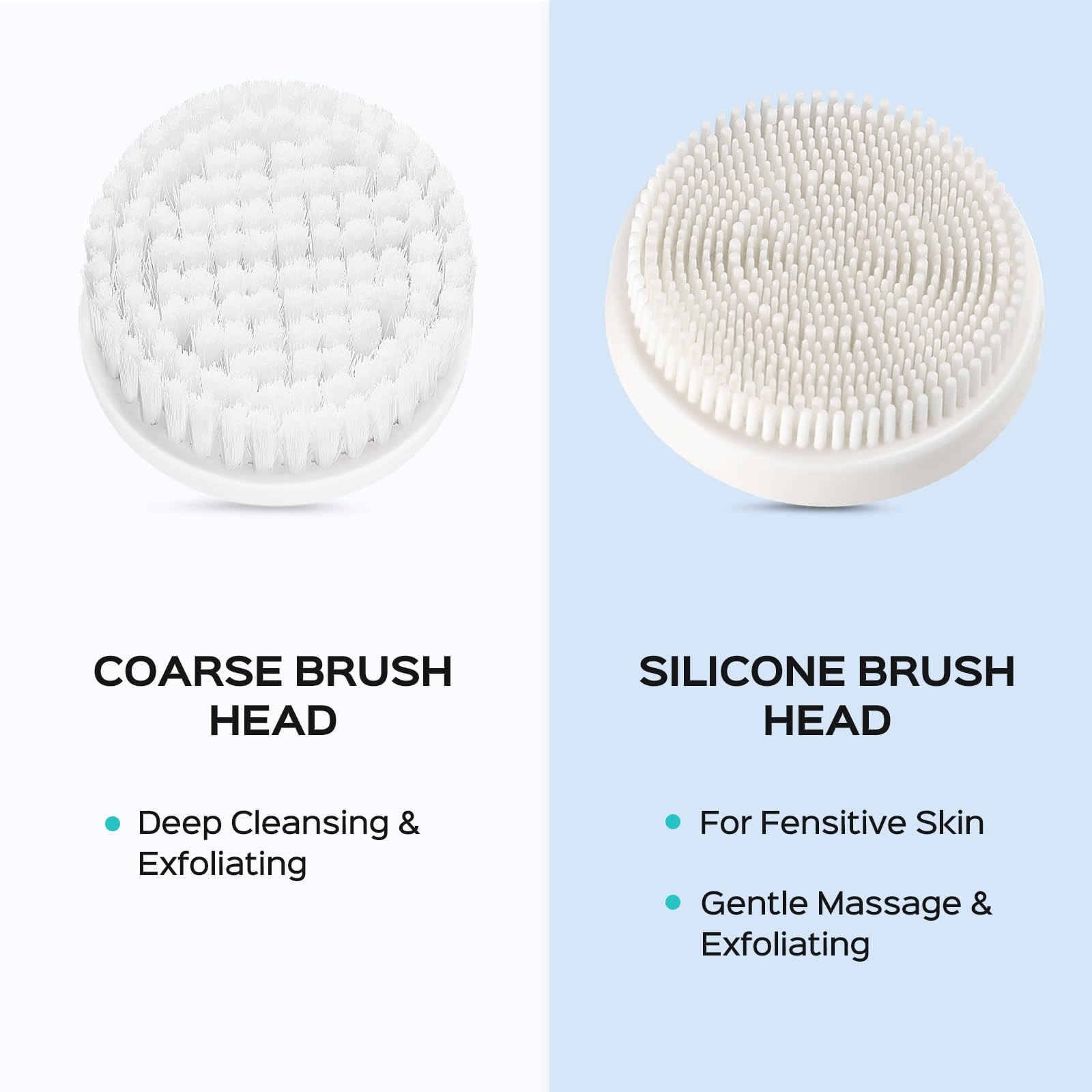 Facial Cleansing Brush Silicone Face Scrubber: 2 in1 FBS-D Electric Exfoliati…