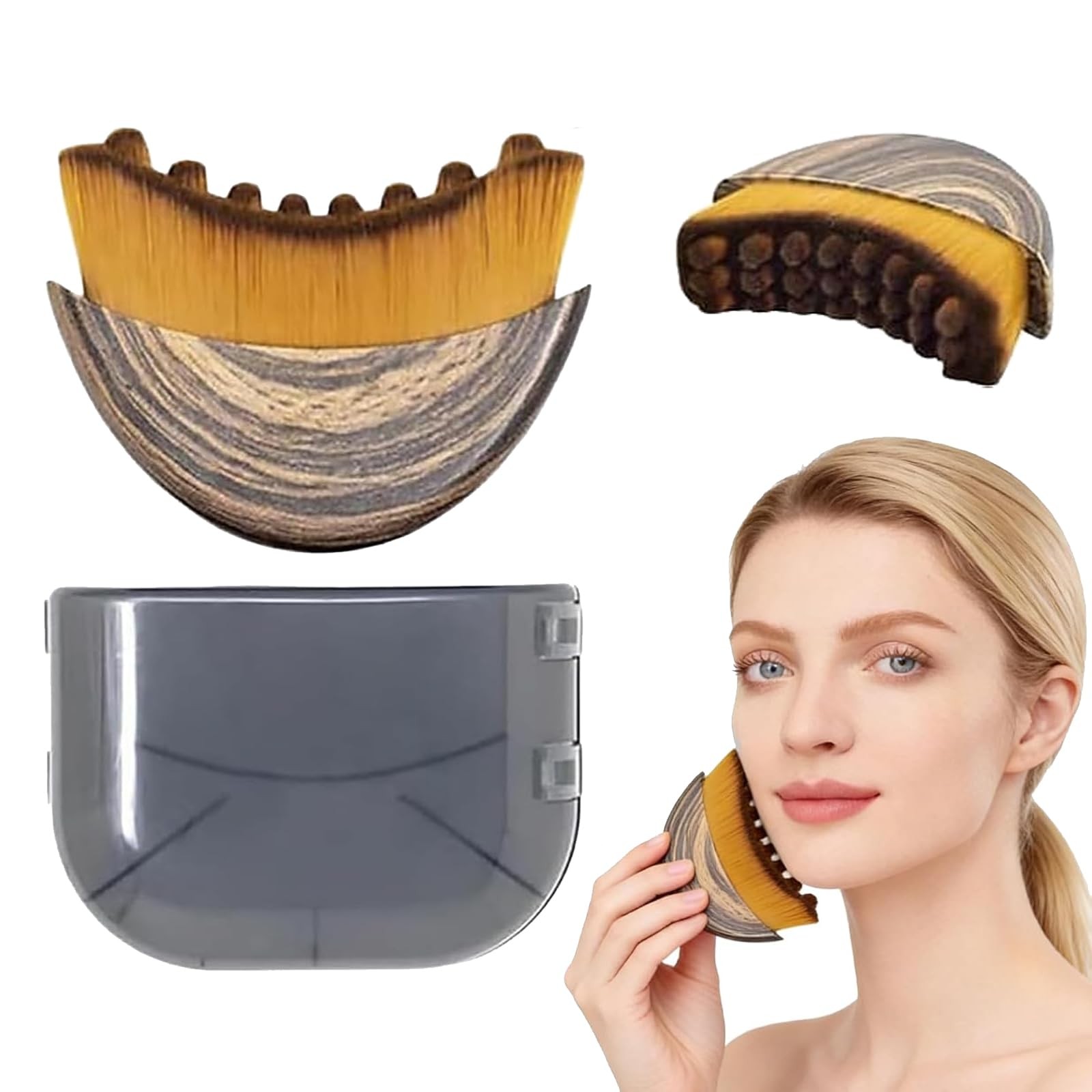 2 PCS Lymphatic Contour Face Brush, Lymphatic Drainage Massager, Ergonomic Face