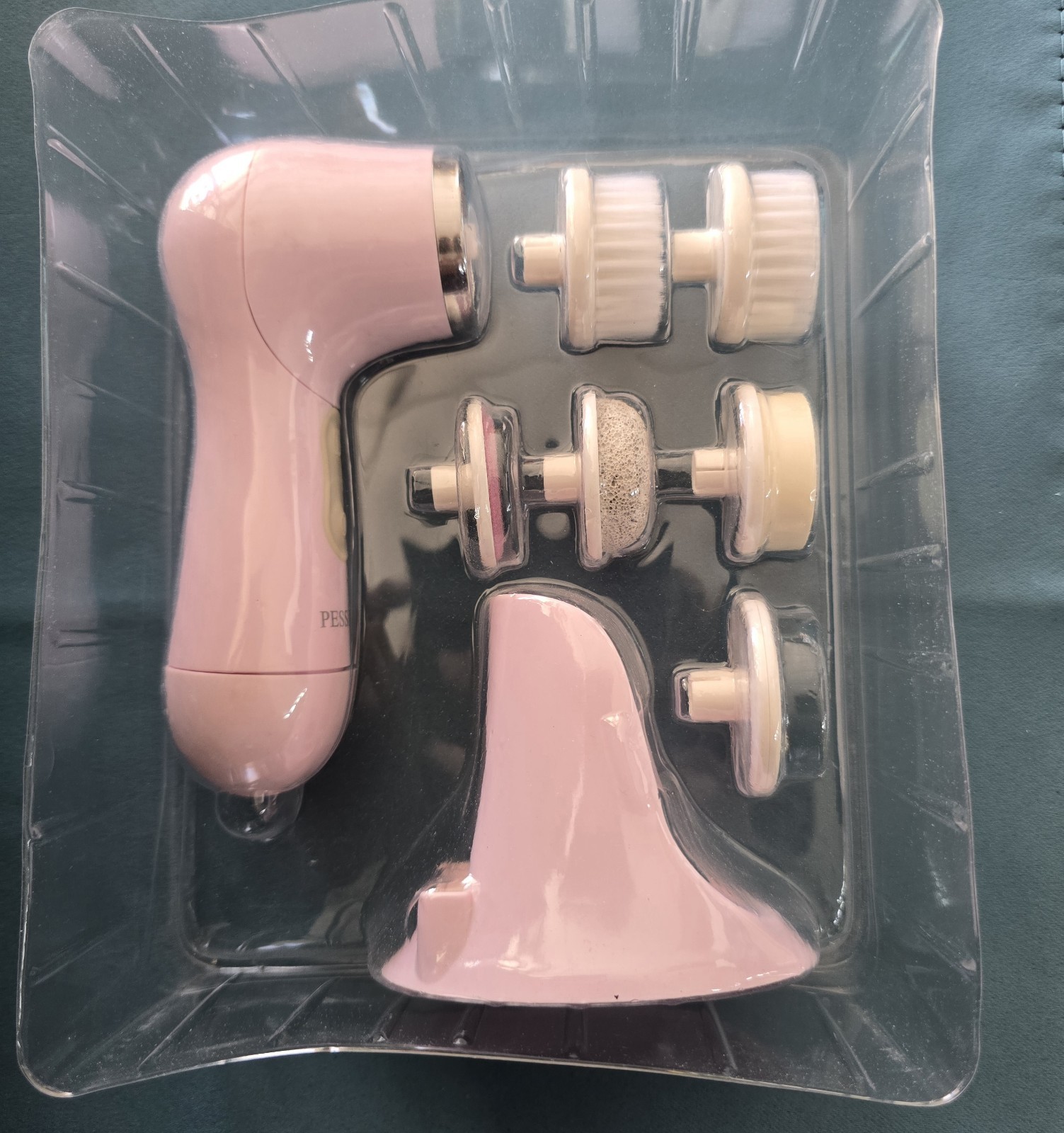 Pessido 6 in 1 Beauty Care Massager Waterproof 2 Speeds 360° Deep Cleansing Pink