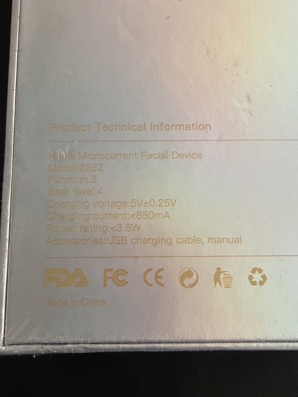 New-INTEO Microcurrent Facial Device, 3 Modes Red Light Therapy -Face/Neck Gold