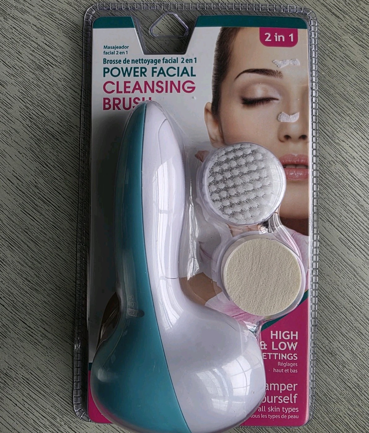 Jacent 2-in-1 Power Facial Cleansing Brush NEW SEALED