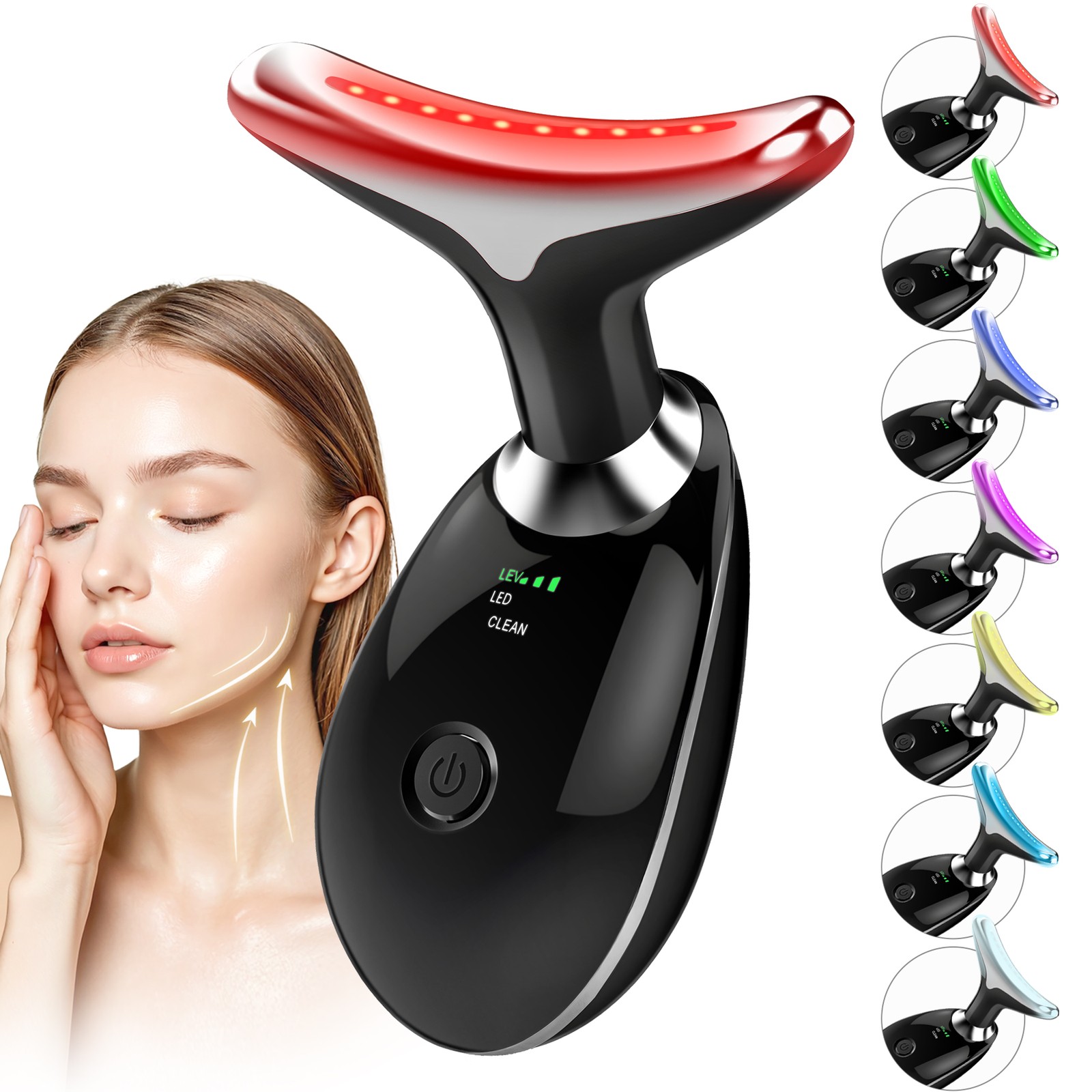 7 in One Red Light Therapy Anti Aging Face Massager Electric Face Lift Device