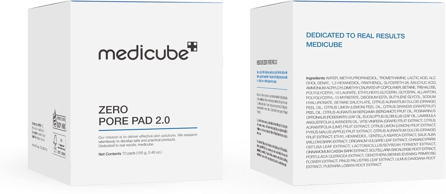 Medicube Zero Pore Pads 2.0 Dual-Textured Facial Toner Pads for Exfoliation