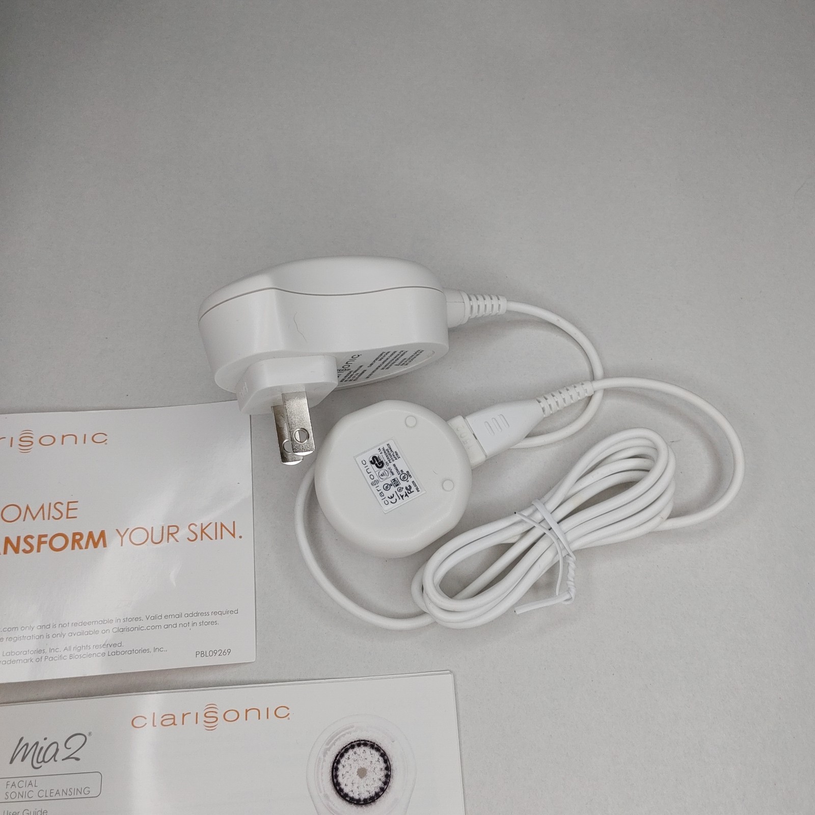 Clarisonic Mia 2 Sonic Facial Skin Cleanser w/ Charger White Tested