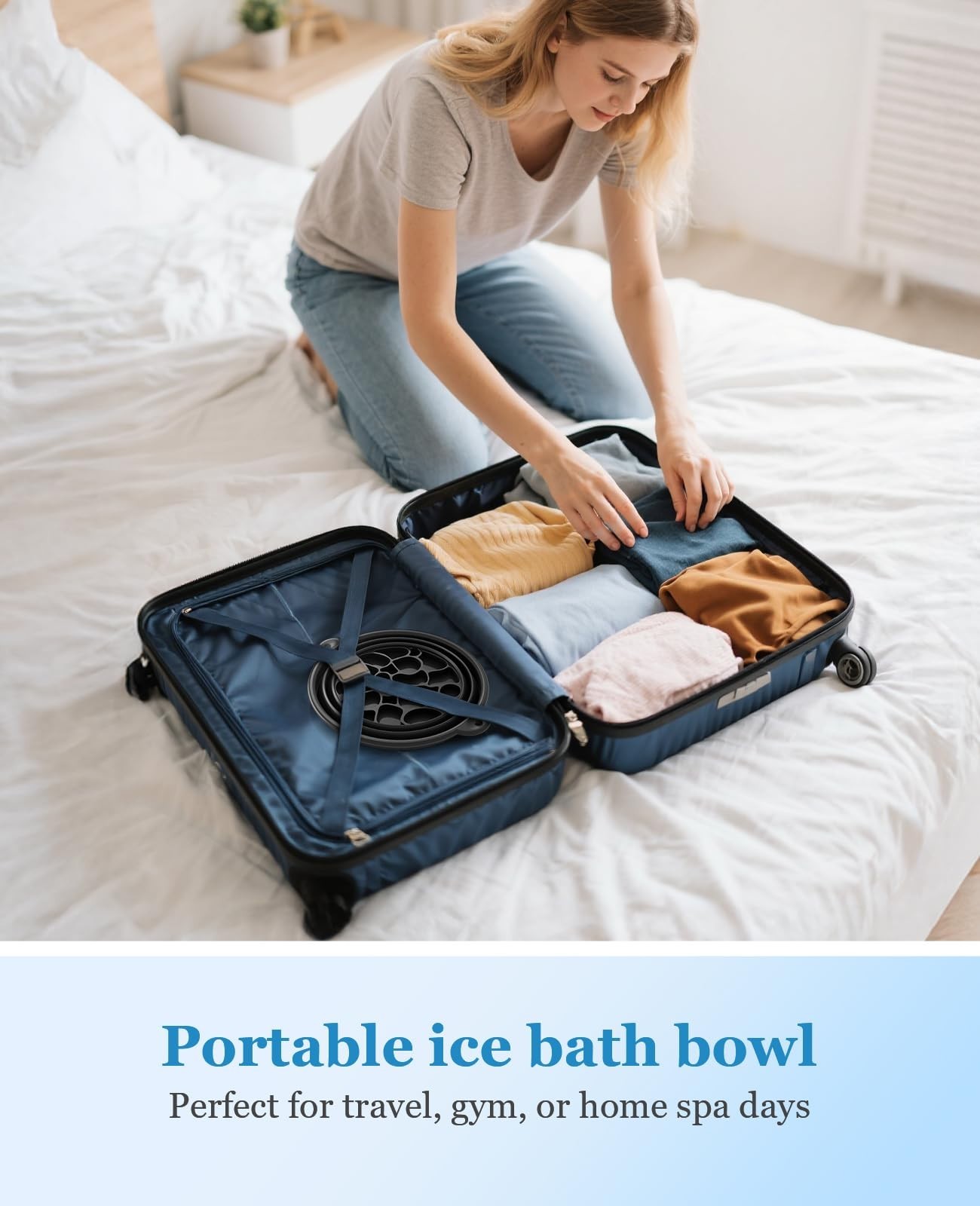 Silicone Foldable Face Ice Bath Bowl with Ice Tray – Cold Plunge for Skin Tighte