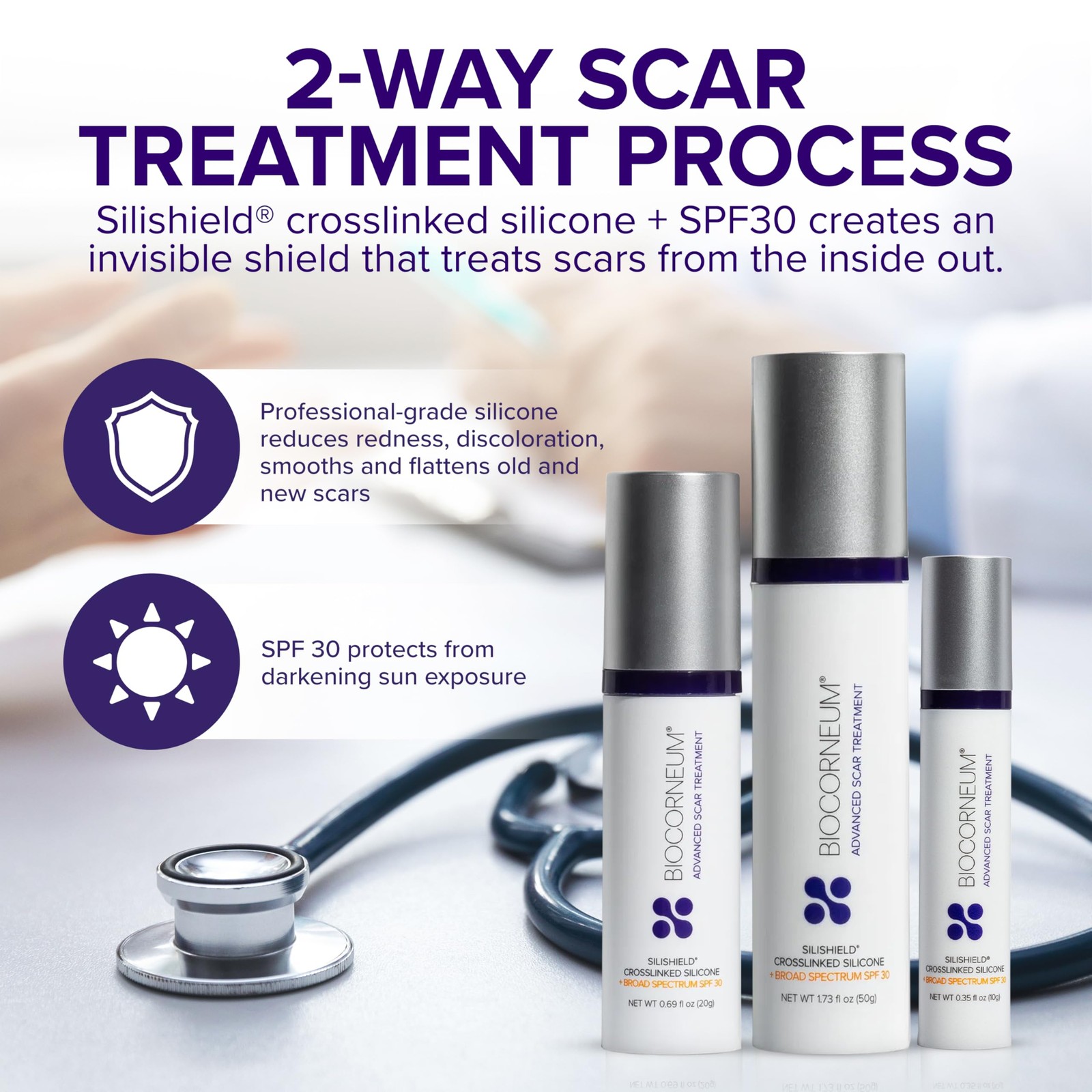 Biocorneum Advanced Scar Treatment with Silishield® & 0.35 Ounce (Pack of 1)