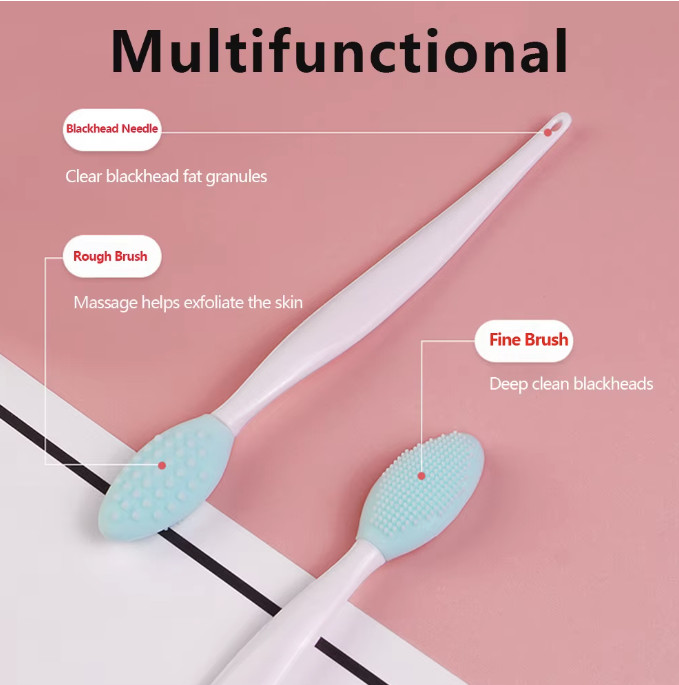 1pcs Silicone Face Wash Brush Head – Deep Exfoliation & Blackhead Removal – NEW