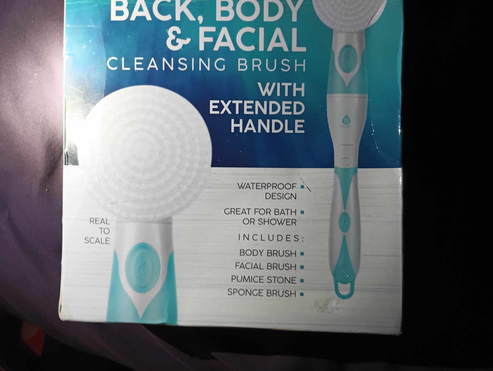 Advanced Back Body & Facial Cleansing Brush with Extended Handle Pursonic