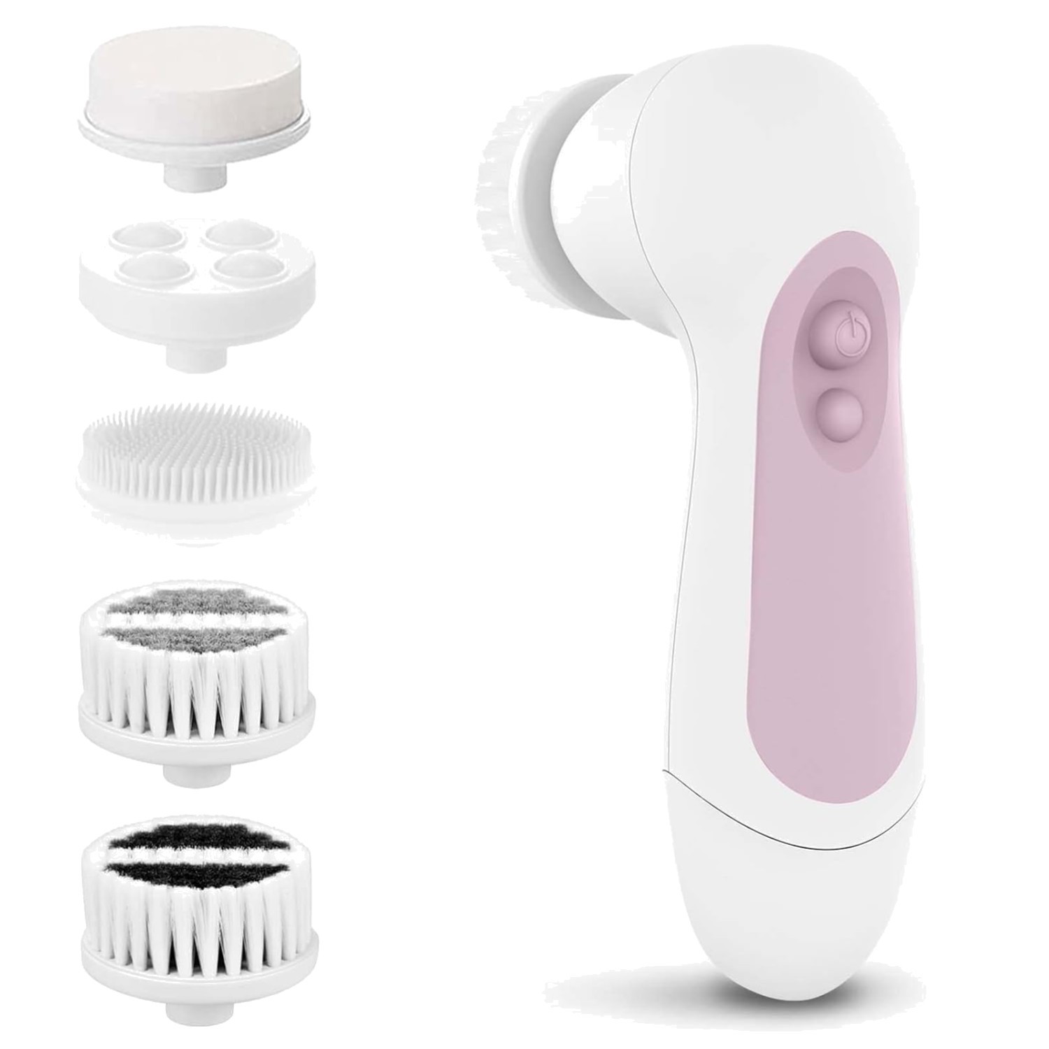Waterproof Facial Cleansing Brush Set with 5 Exfoliating Heads