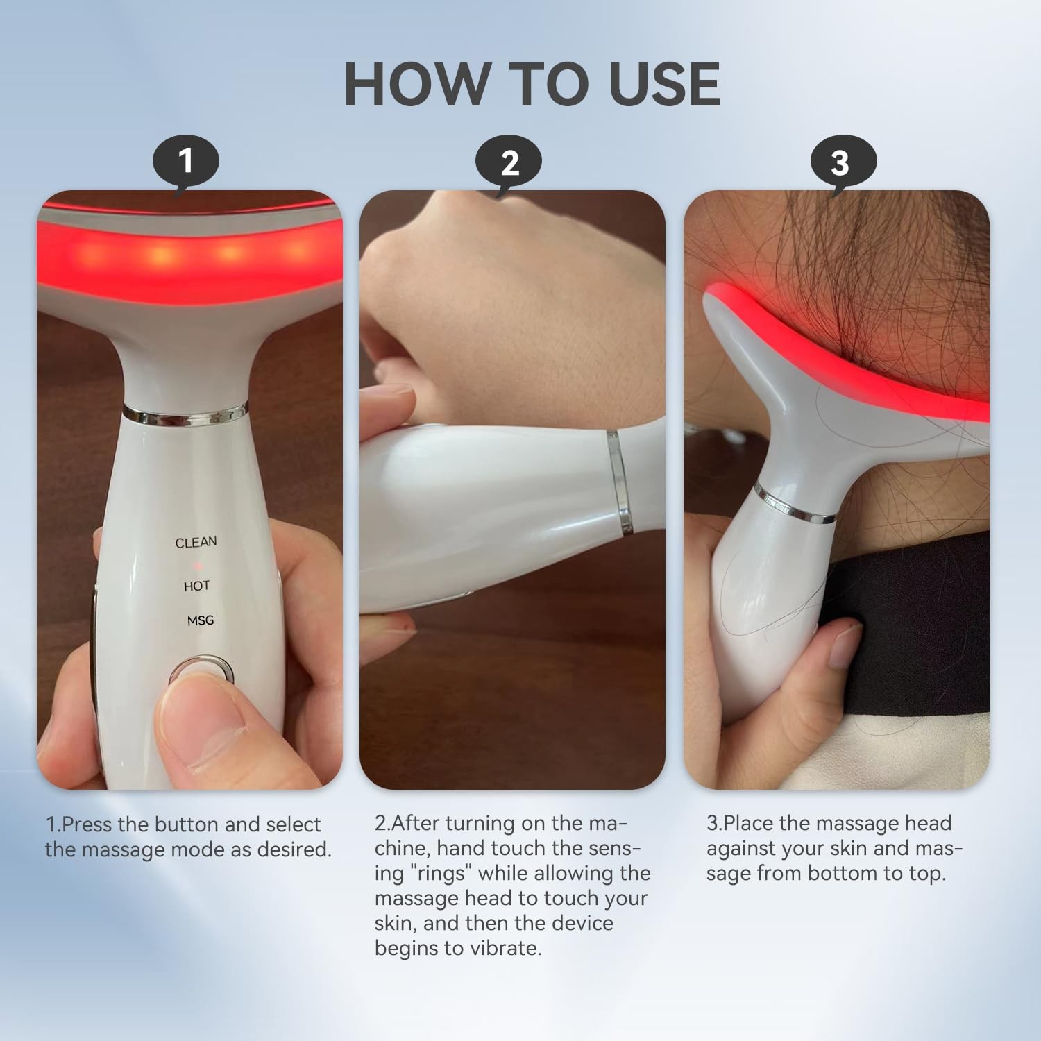 3 in 1 Facial Massager, Electric Neck & Face Beauty Device Portable Skin Care