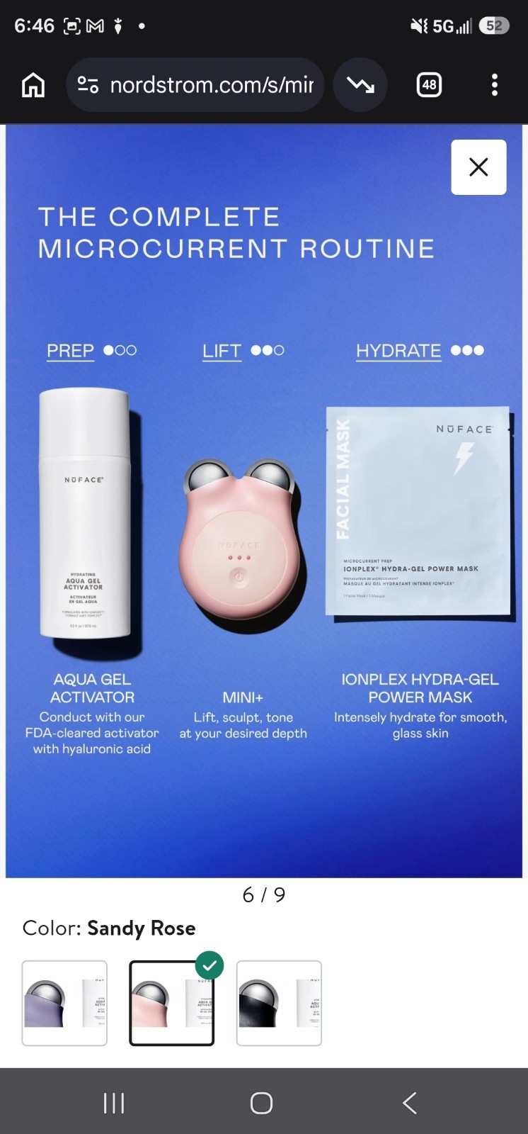 Nuface Petite facial Toning Device Kit W Creme, Gel Activators +Brush Msrp $250