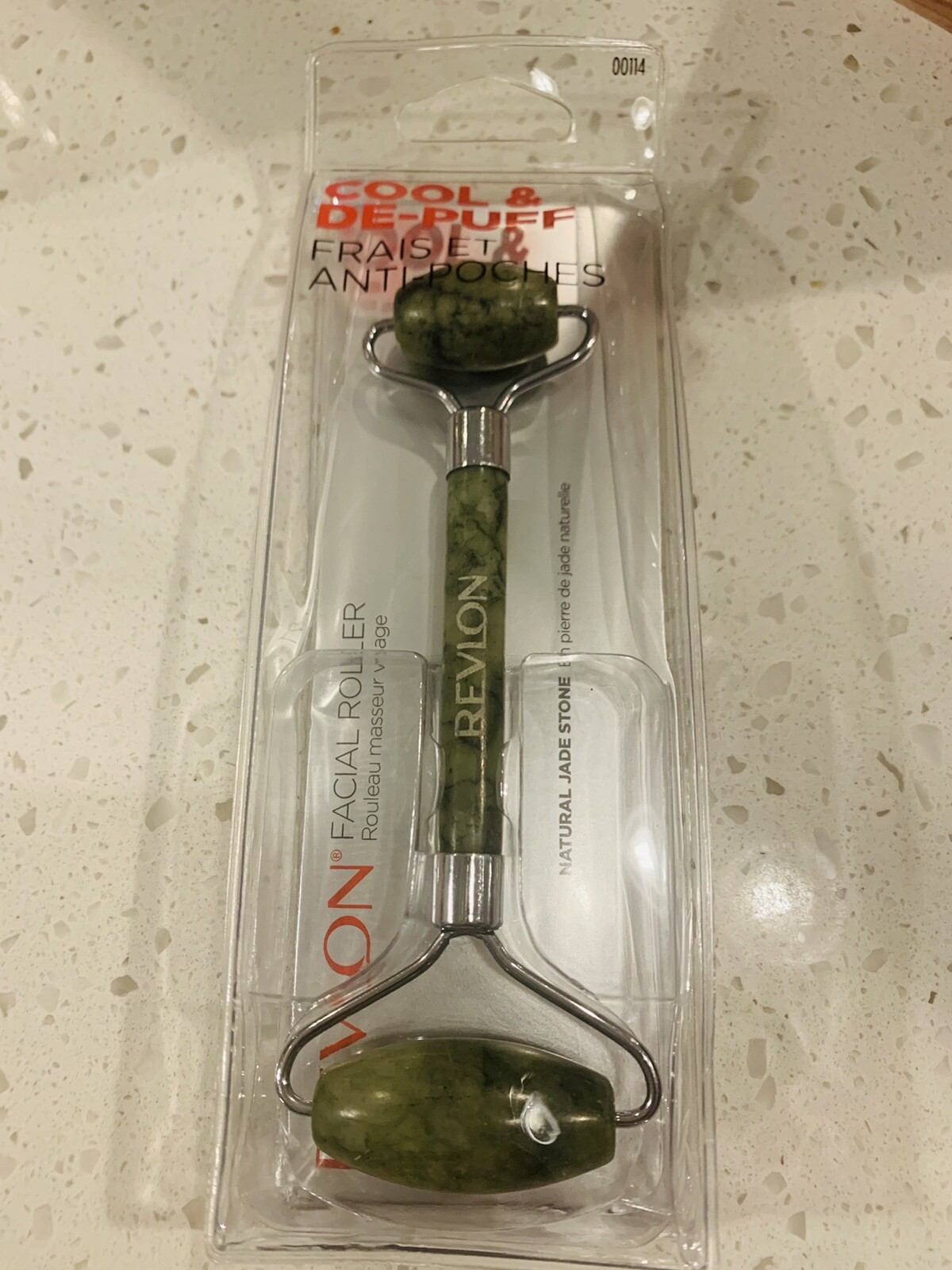 Revlon Jade Stone Facial Roller, Dual-Sided Face Massager to Cool and De-Puff,