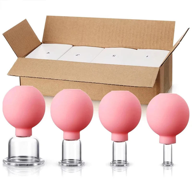 Rubber Face Massager Vacuum Cupping Face Skin Lifting Facial Cups anti Cellulite