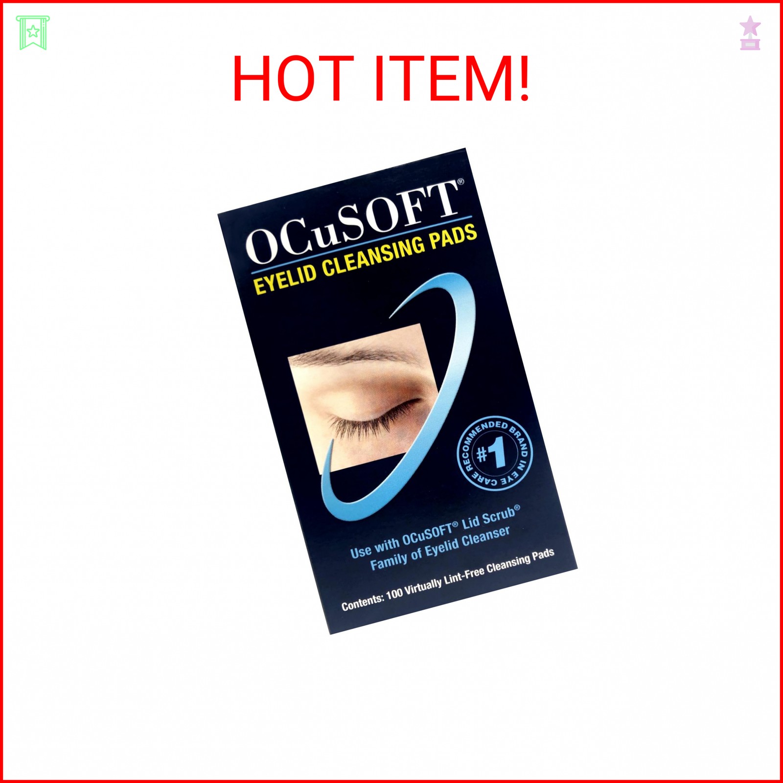 OCuSOFT Dry Replacement Pads for Eyelid Cleansing, 100 Count – For Use with OCuS