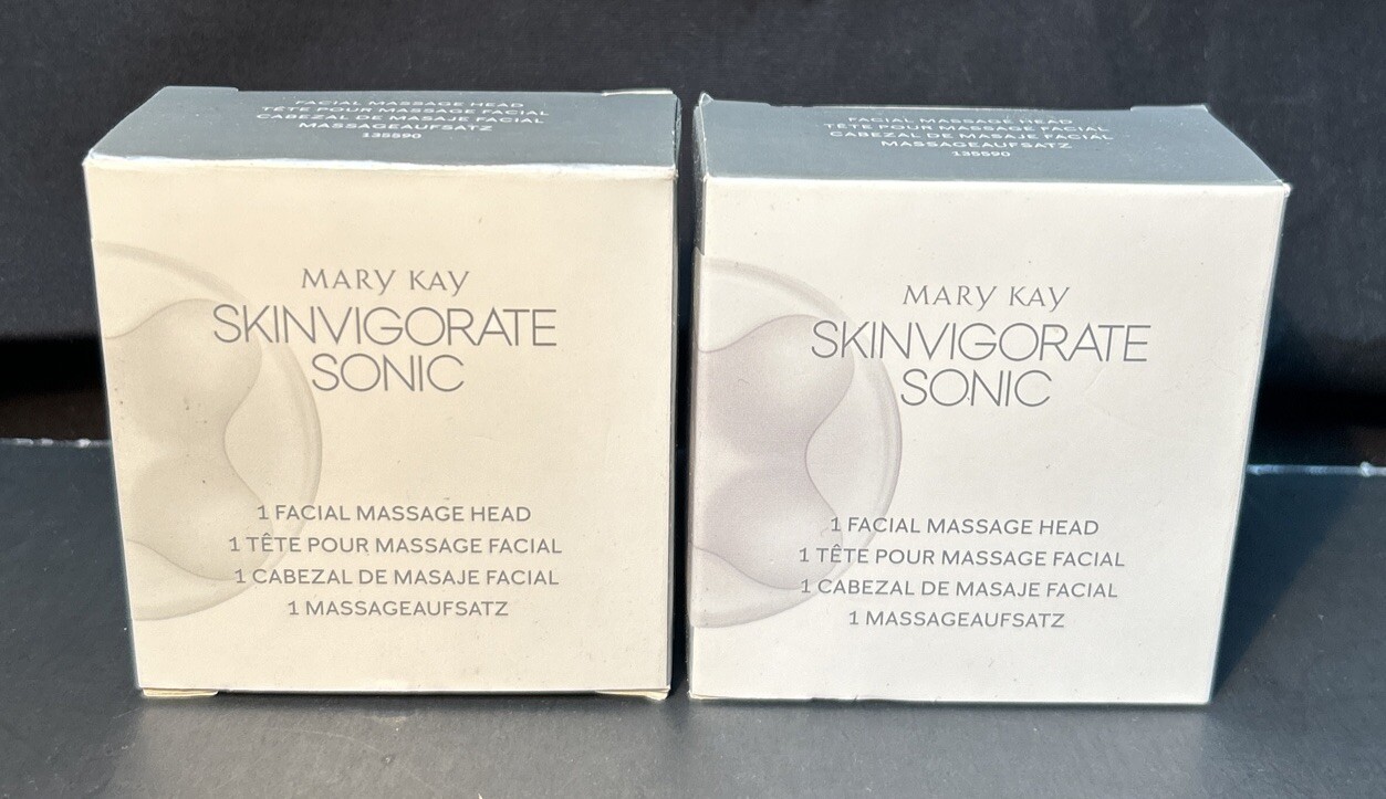 New in Box NIB Mary Kay SKINVIGORATE SONIC 2 Pack Facial Massage Head 135590