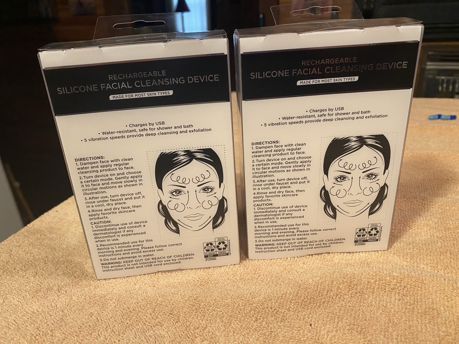 Equate Beauty Rechargeable Silicon Facial Cleansing Device – Set of 2