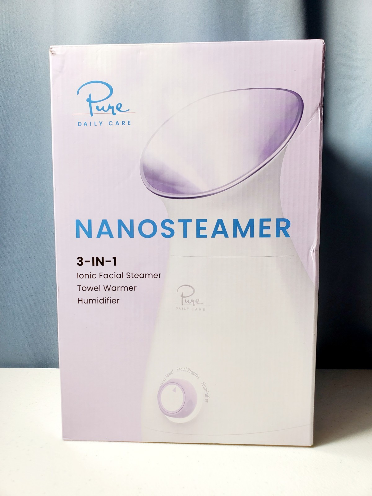 Pure Daily Care NanoSteamer Large 3-in-1 Nano Ionic Facial Steamer White/ Purple